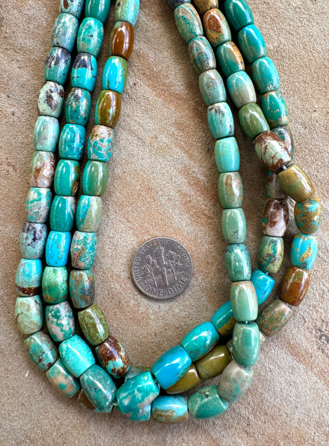 Hubei Turquoise (China) 57x10mm Barrel beads 16 inch strand