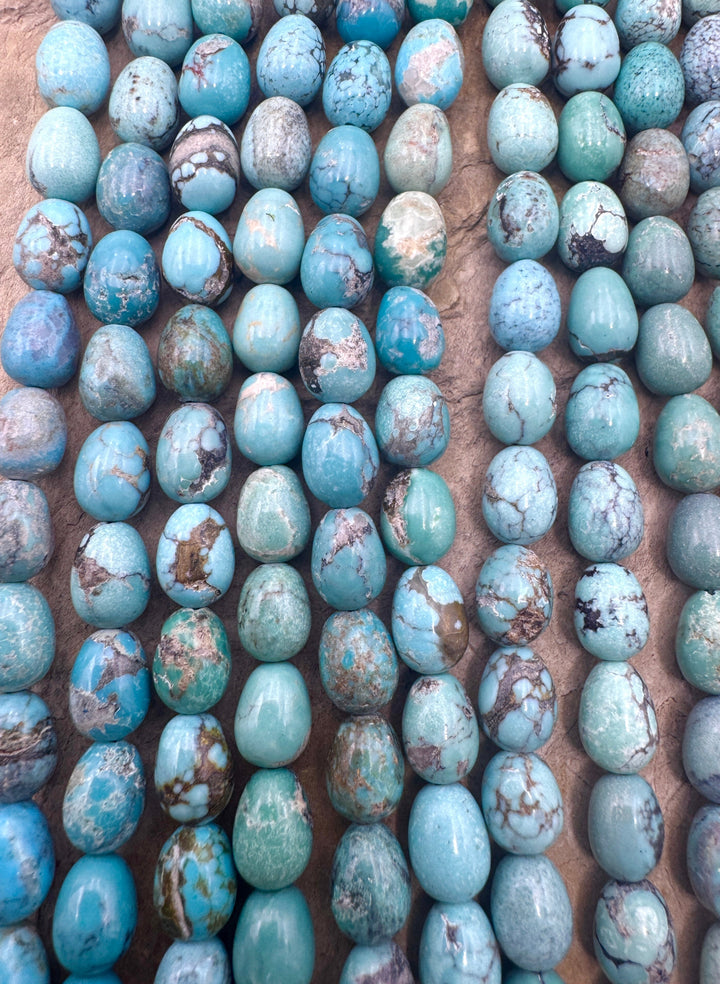 Hubei Turquoise (China) 6x8mm Oval Beads 16 inch Strand