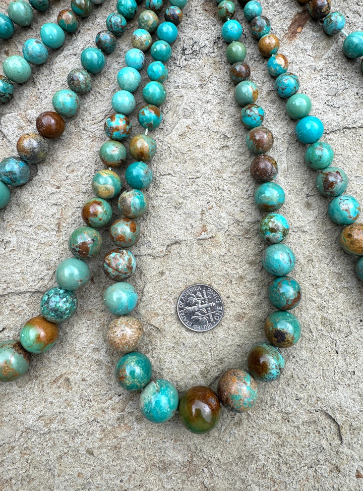 Hubei Turquoise (China) Big Chunky Graduated Round Bead