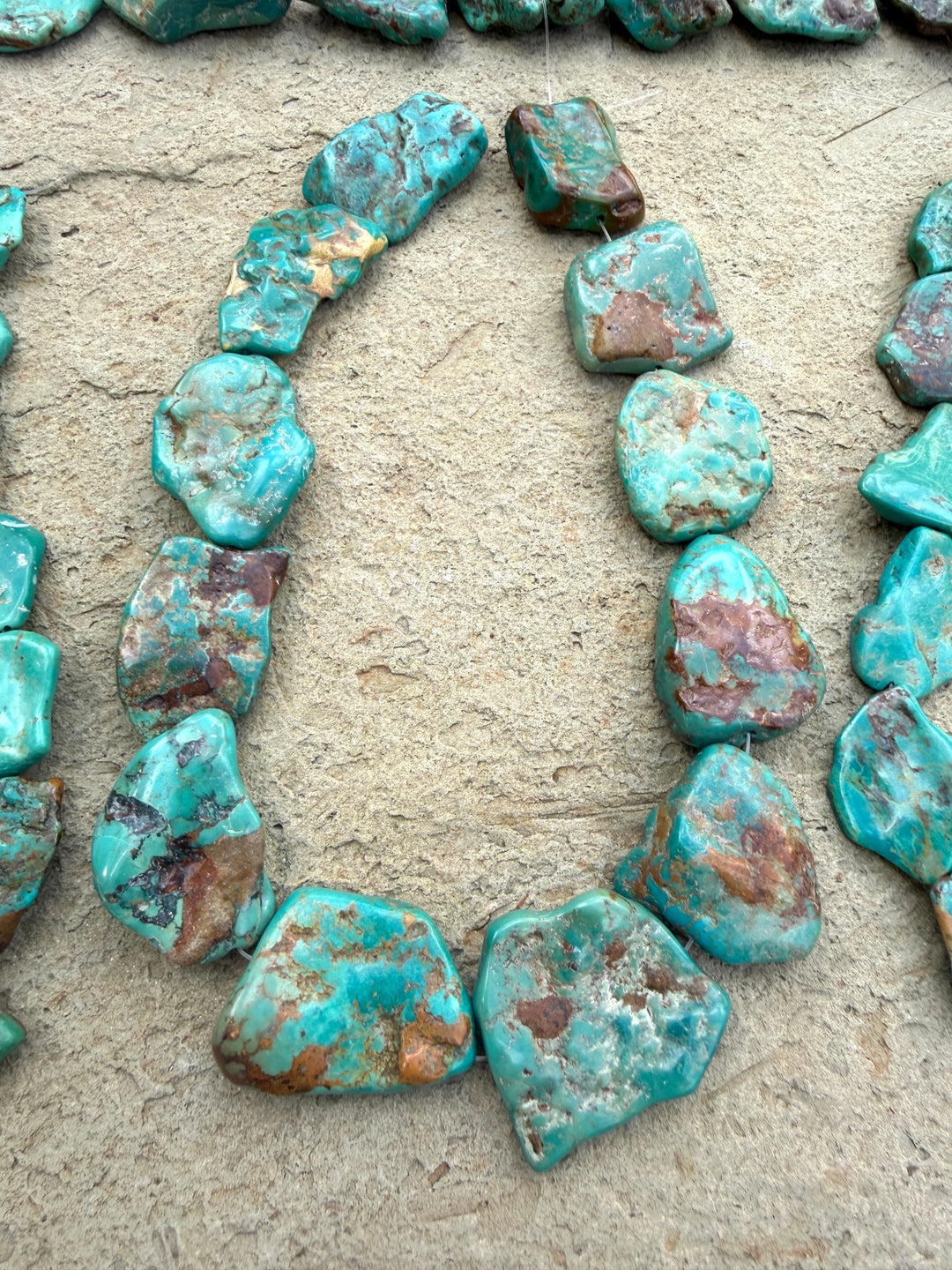 Hubei Turquoise (China) Extra Large Flat Nugget Beads
