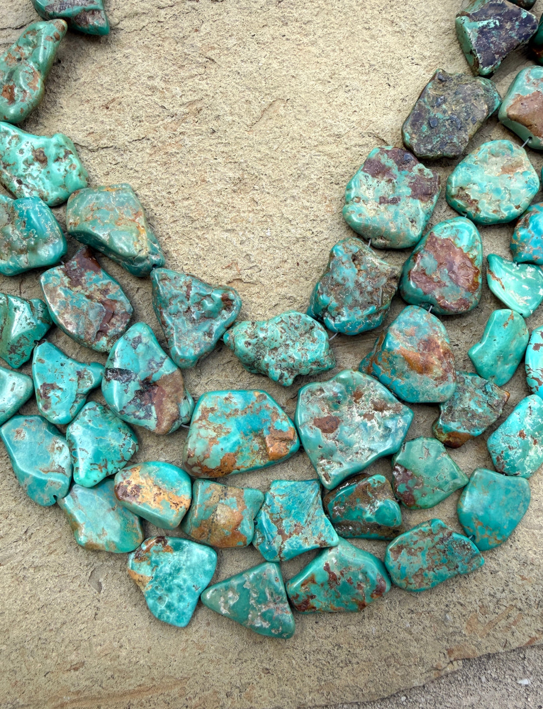 Hubei Turquoise (China) Extra Large Flat Nugget Beads