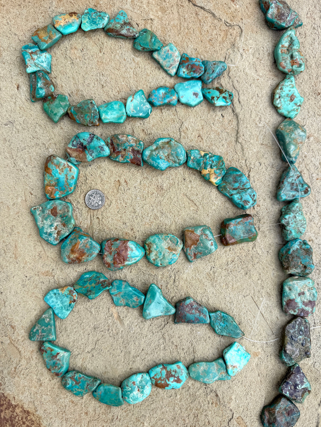 Hubei Turquoise (China) Extra Large Flat Nugget Beads