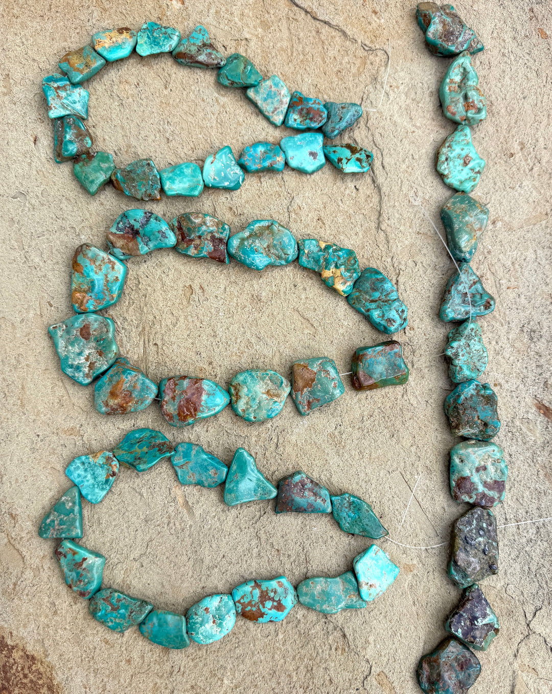 Hubei Turquoise (China) Extra Large Flat Nugget Beads