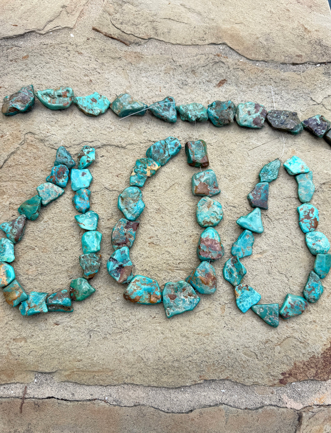 Hubei Turquoise (China) Extra Large Flat Nugget Beads