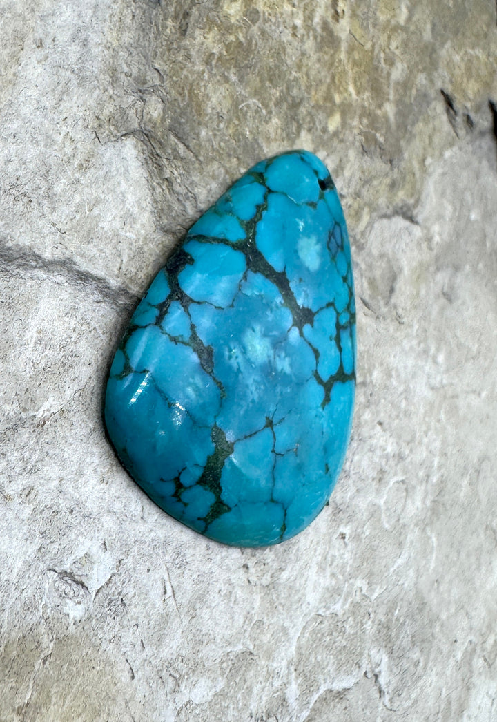 Hubei Turquoise (China) Focal Bead Pendant 30x37mm