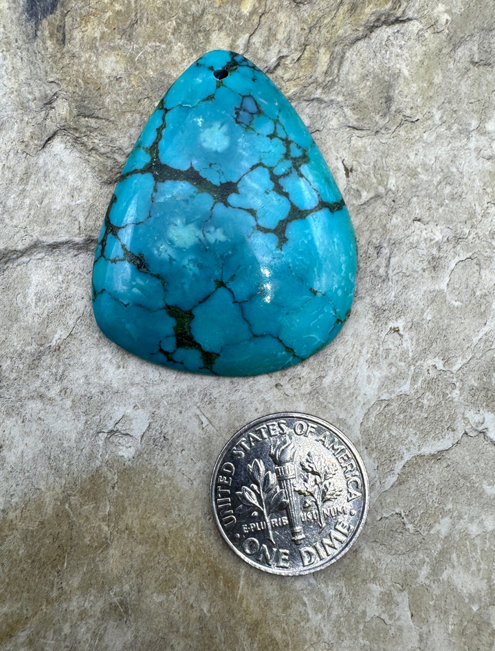 Hubei Turquoise (China) Focal Bead Pendant 30x37mm
