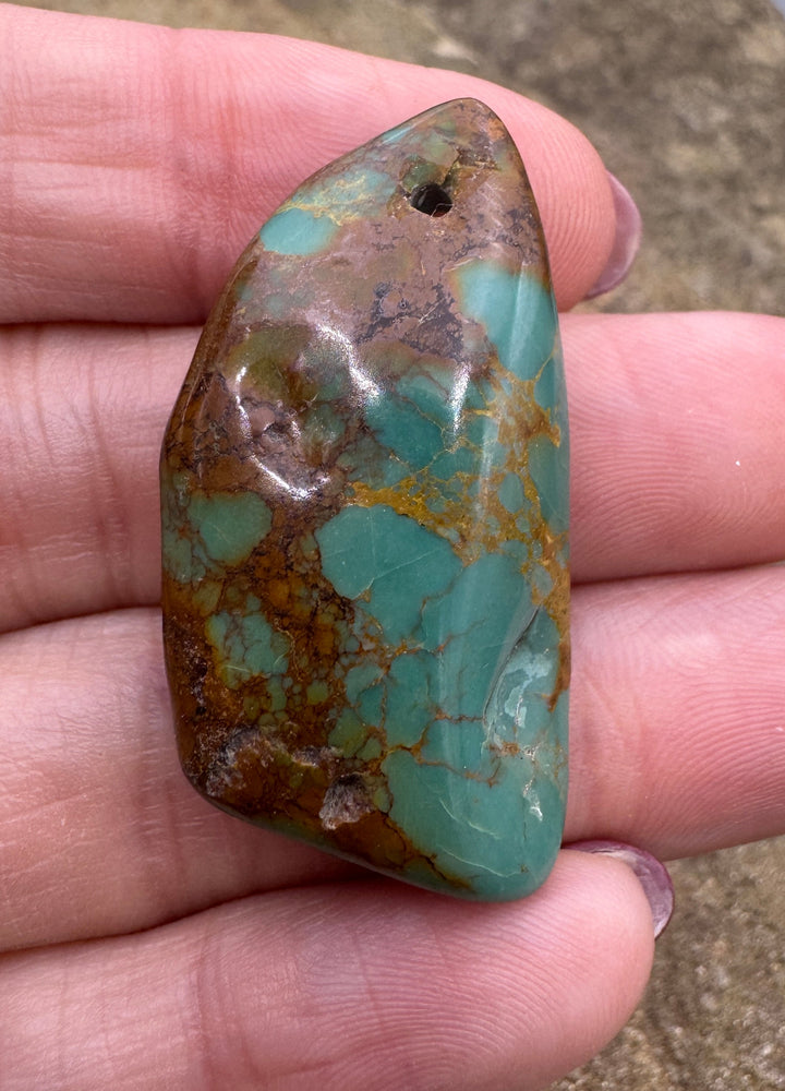 Hubei Turquoise (China) Focal Bead Pendant Large Hole