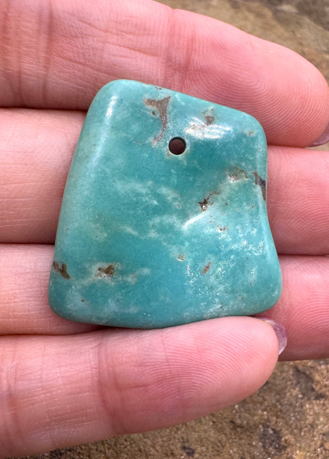 Hubei Turquoise (China) Focal Bead Pendant Large Hole