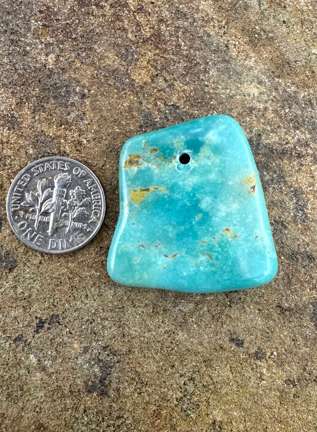 Hubei Turquoise (China) Focal Bead Pendant Large Hole