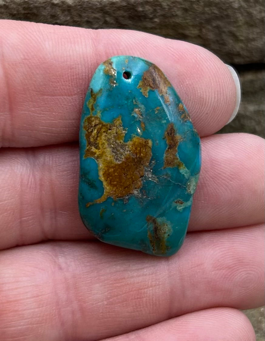 Hubei Turquoise (China) Focal Pendant Bead 20x33mm