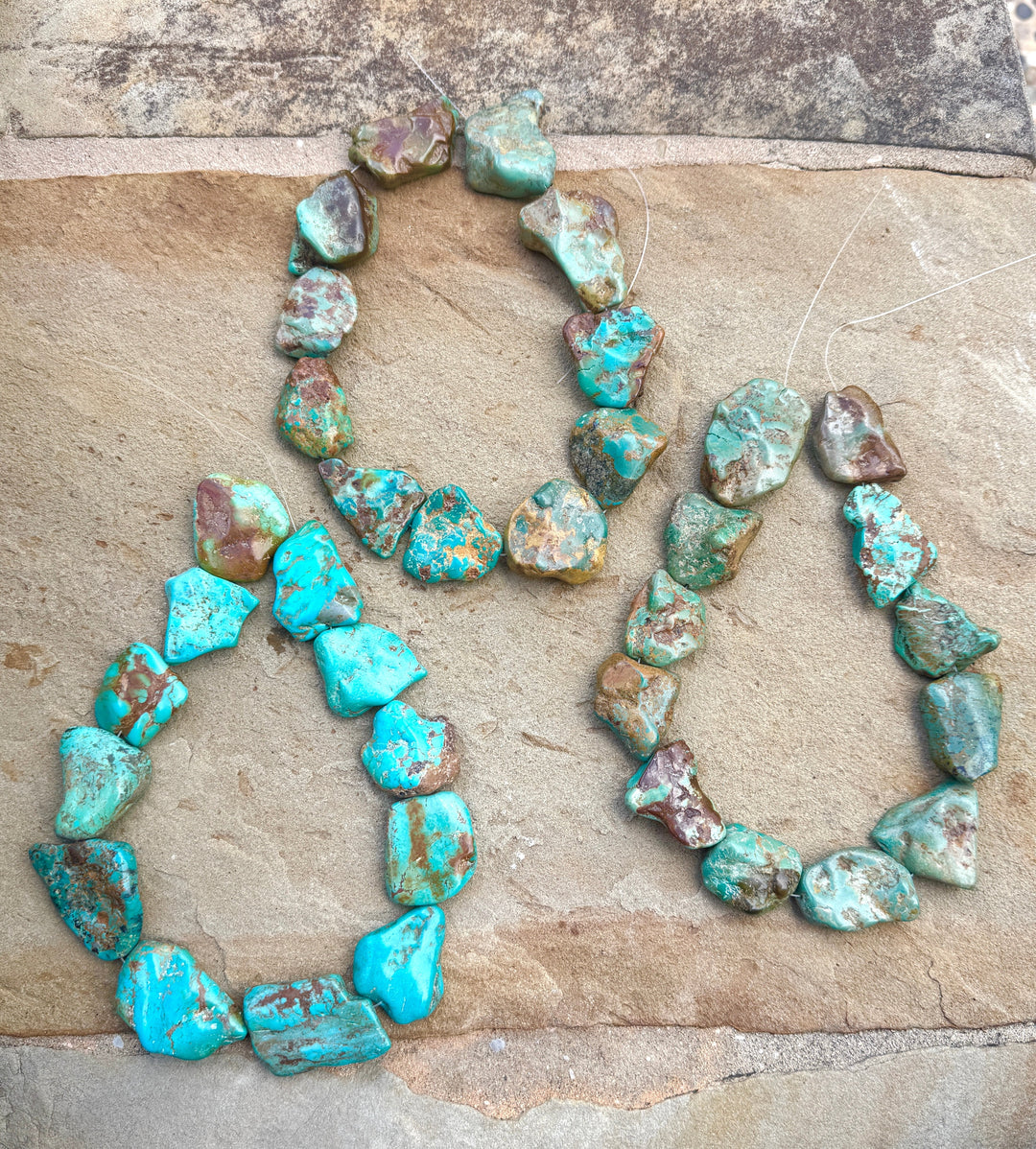 Hubei Turquoise (China) HUGE 25 45mm Flat Freeform Bead