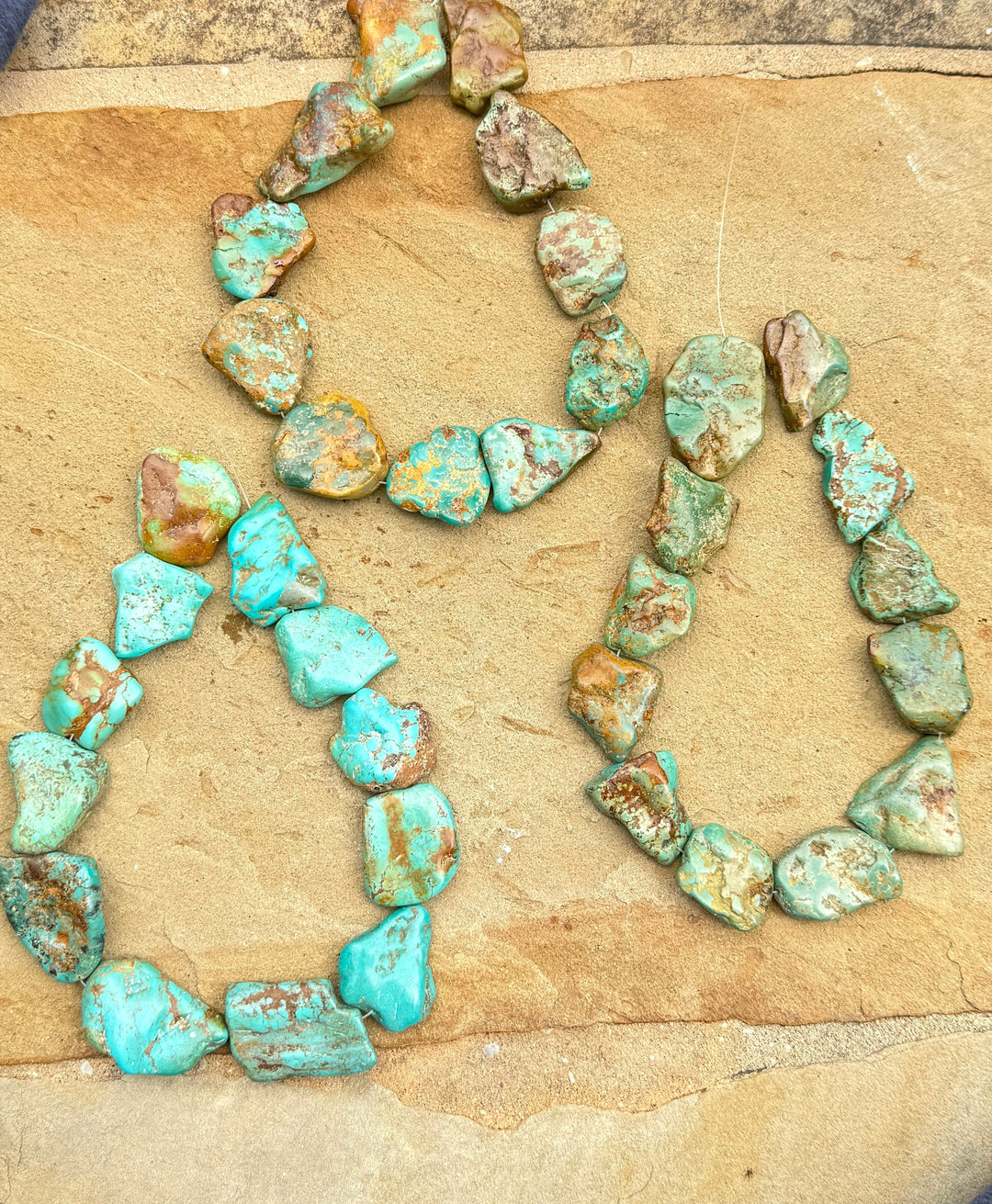 Hubei Turquoise (China) HUGE 25 45mm Flat Freeform Bead