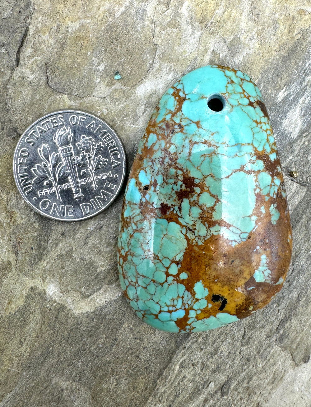 Hubei Turquoise (China) Large Focal Pendant Bead Large hole