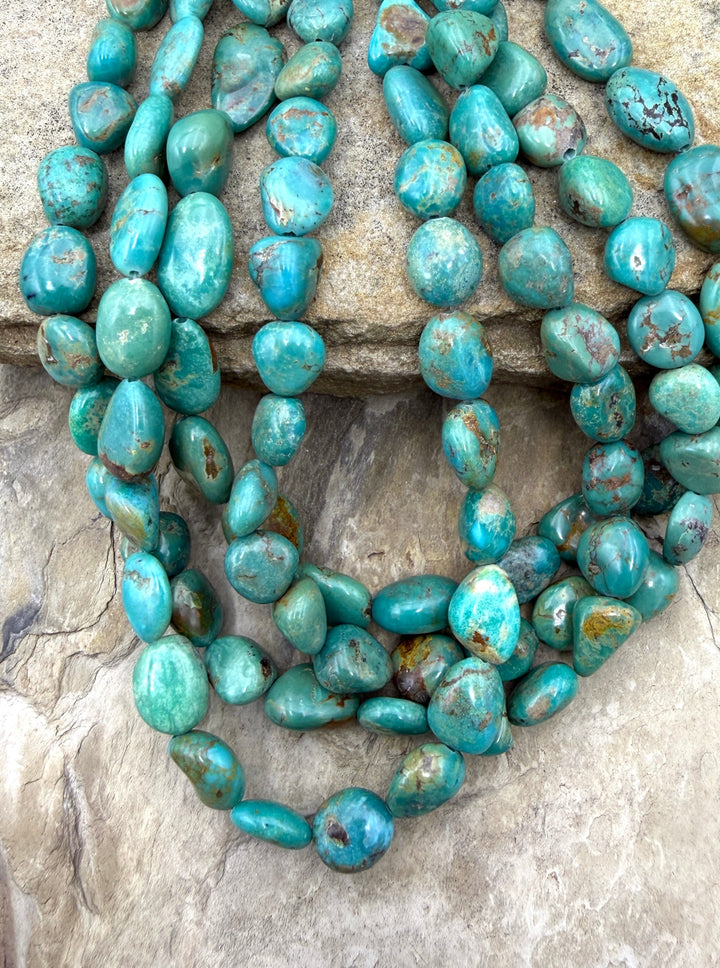 Hubei Turquoise (China) Smooth Nugget Beads 10x10-12x18mm