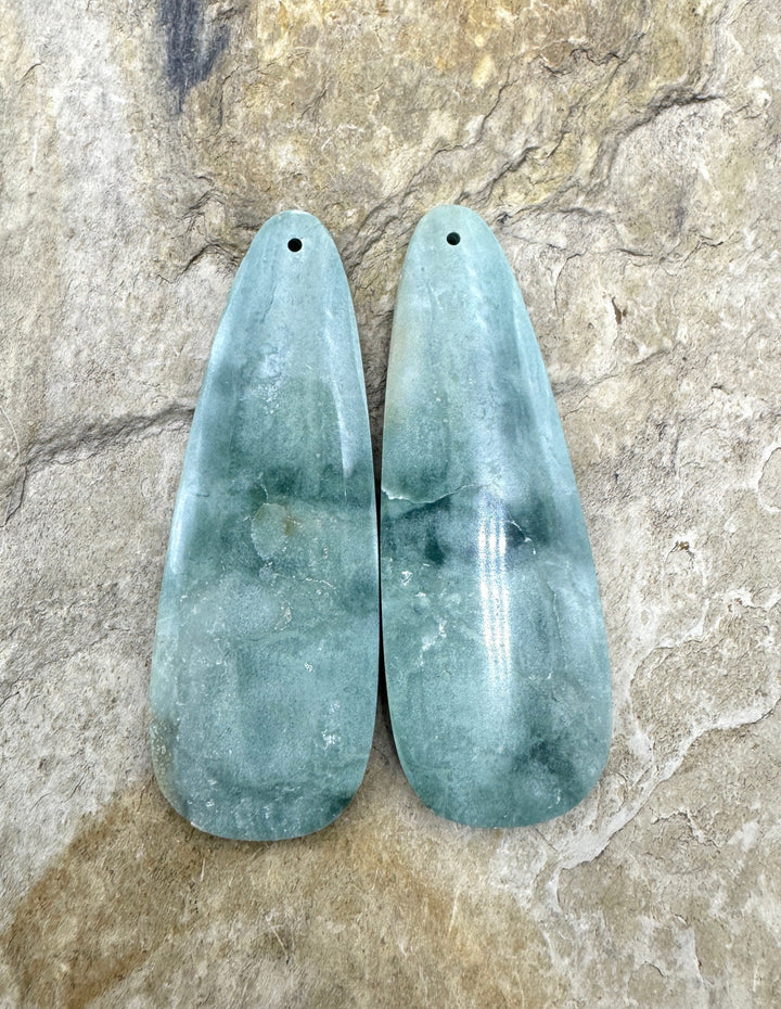 Imperial Jasper BIG Matrching Earring Bead Slab Pair