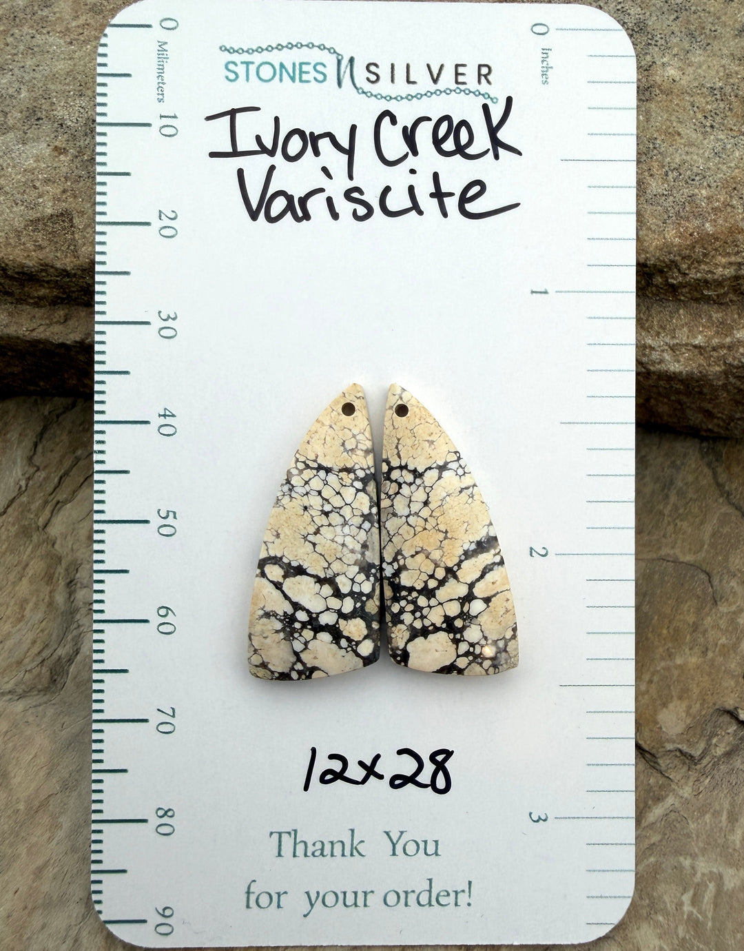 Ivory Creek Variscite (Kazakhstan) Matching Earring Slab