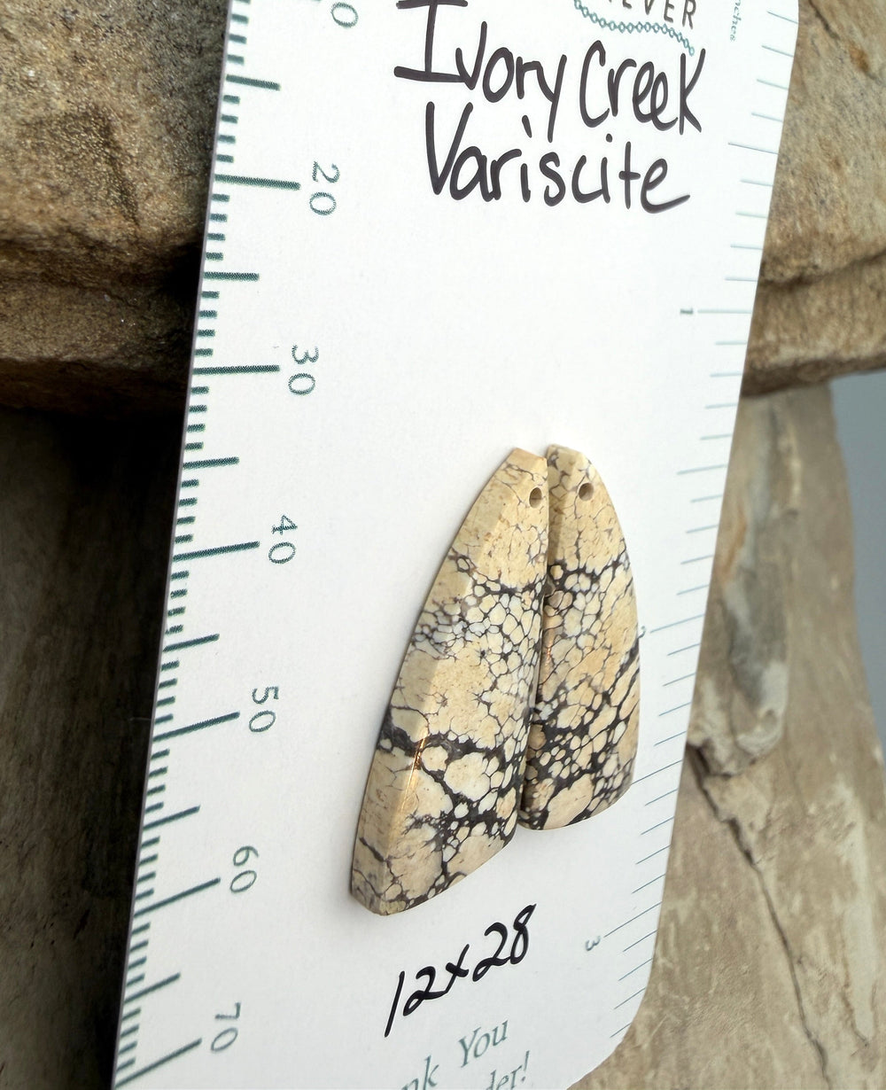 Ivory Creek Variscite (Kazakhstan) Matching Earring Slab