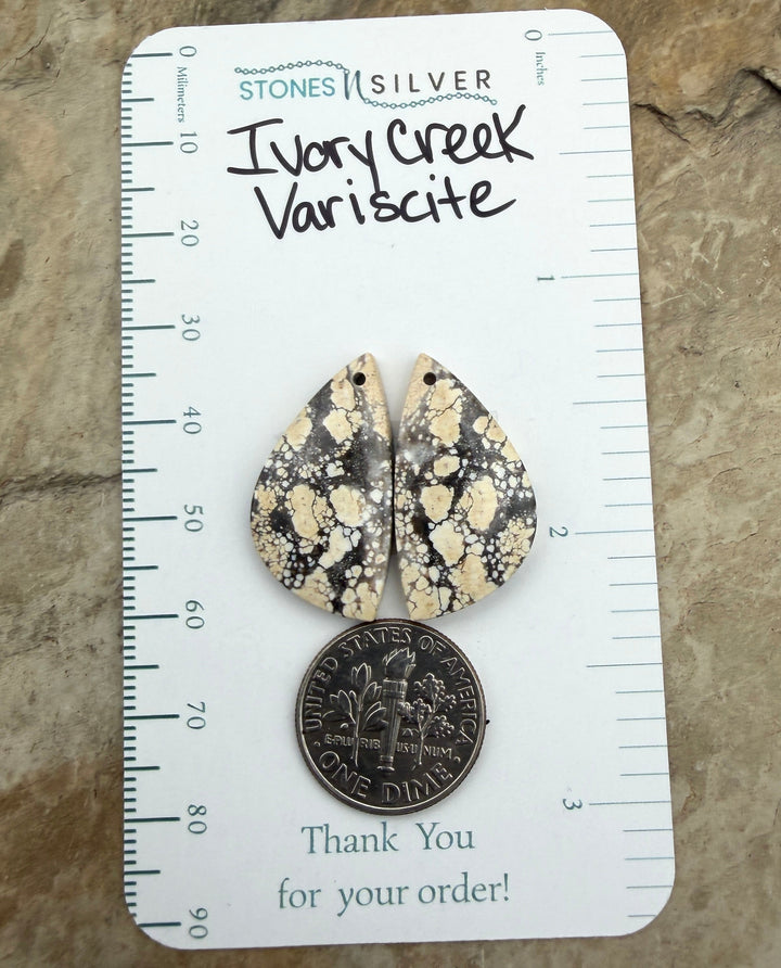 Ivory Creek Variscite (Kazakhstan) Matching Earring Slab
