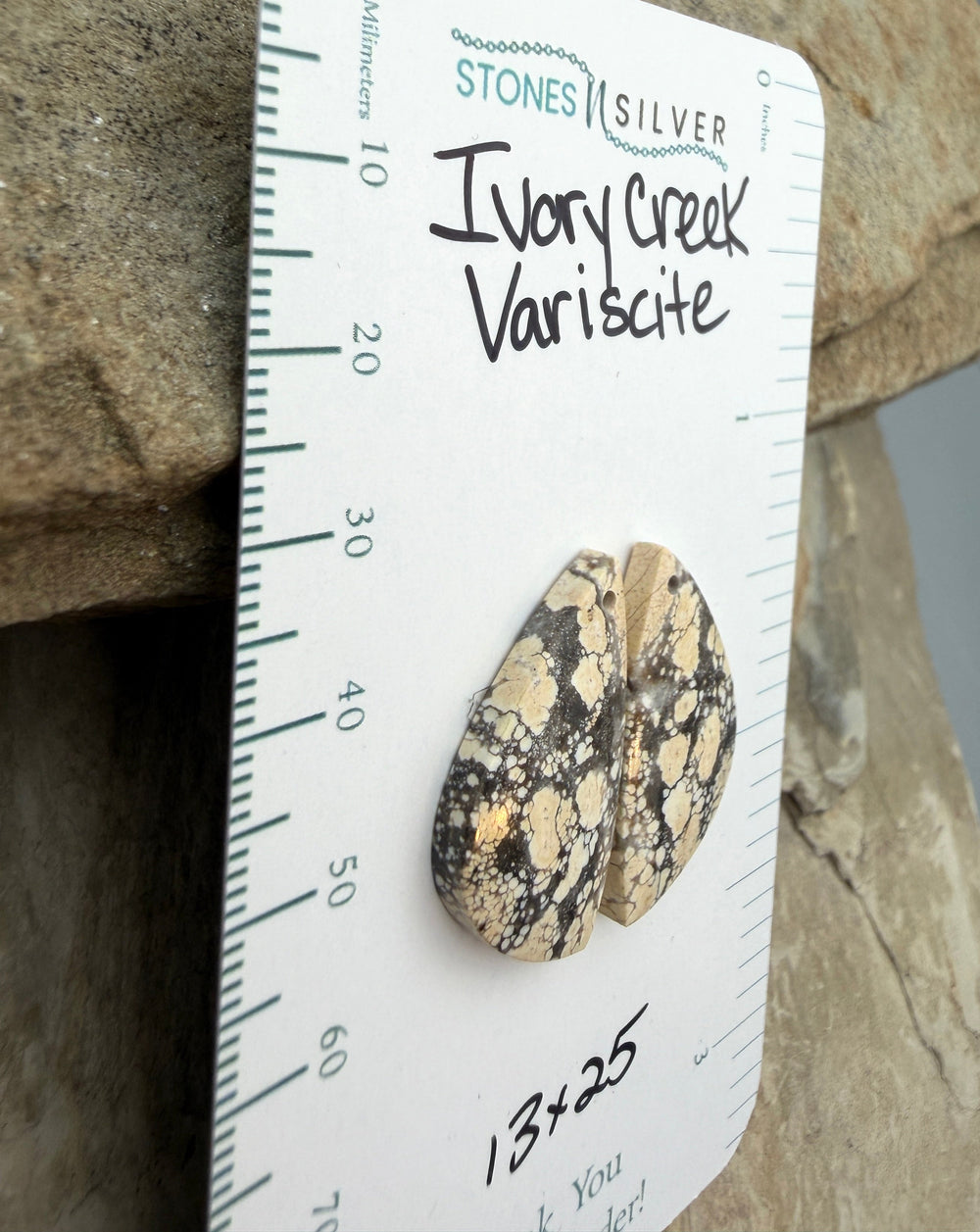Ivory Creek Variscite (Kazakhstan) Matching Earring Slab