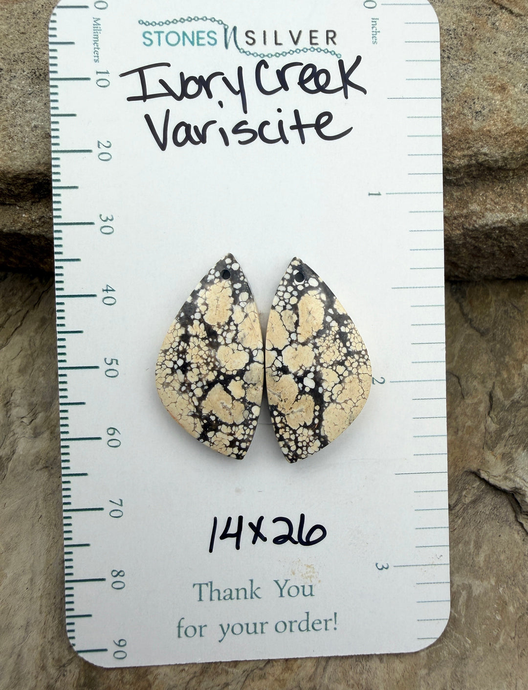Ivory Creek Variscite (Kazakhstan) Matching Earring Slab