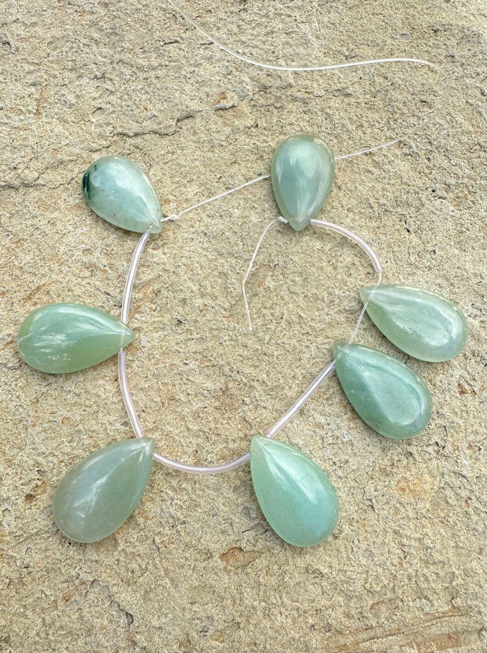 Jade (dyed) 18x30mm teardrop beads 7 piece strand/set - Jade