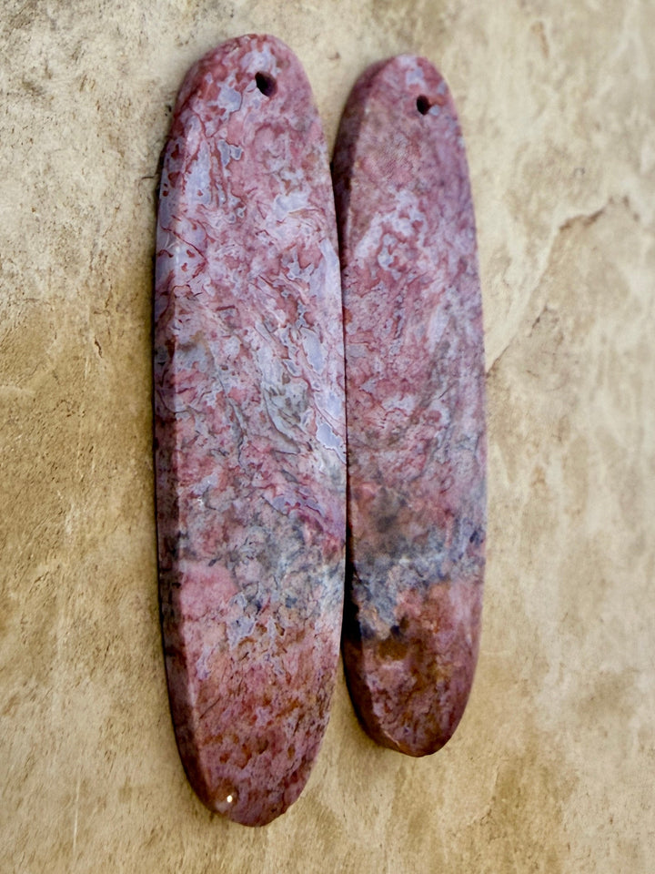 Jasperilla (Arizona) Matching Earring Slab Bead Pair