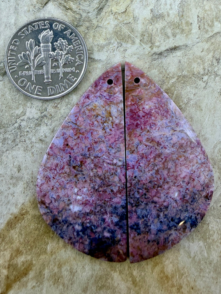 Jasperilla (Arizona) Matching Earring Slab Bead Pair