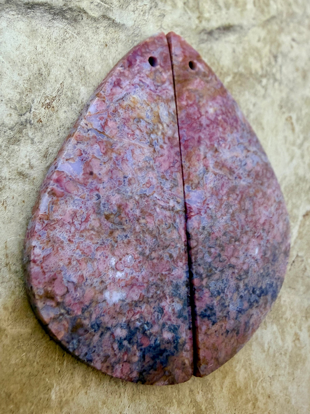 Jasperilla (Arizona) Matching Earring Slab Bead Pair
