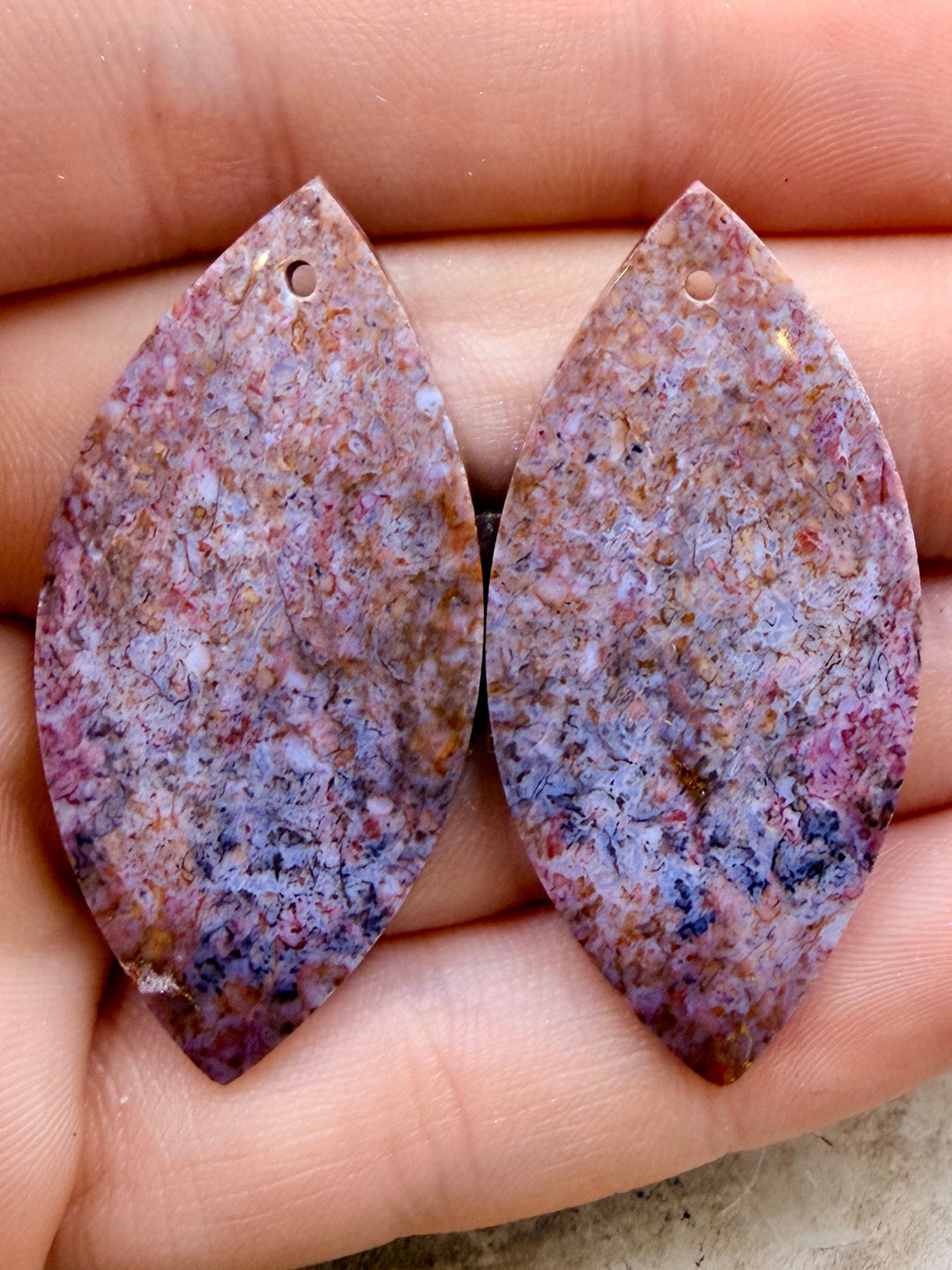 Jasperilla (Arizona) Matching Earring Slab Bead Pair