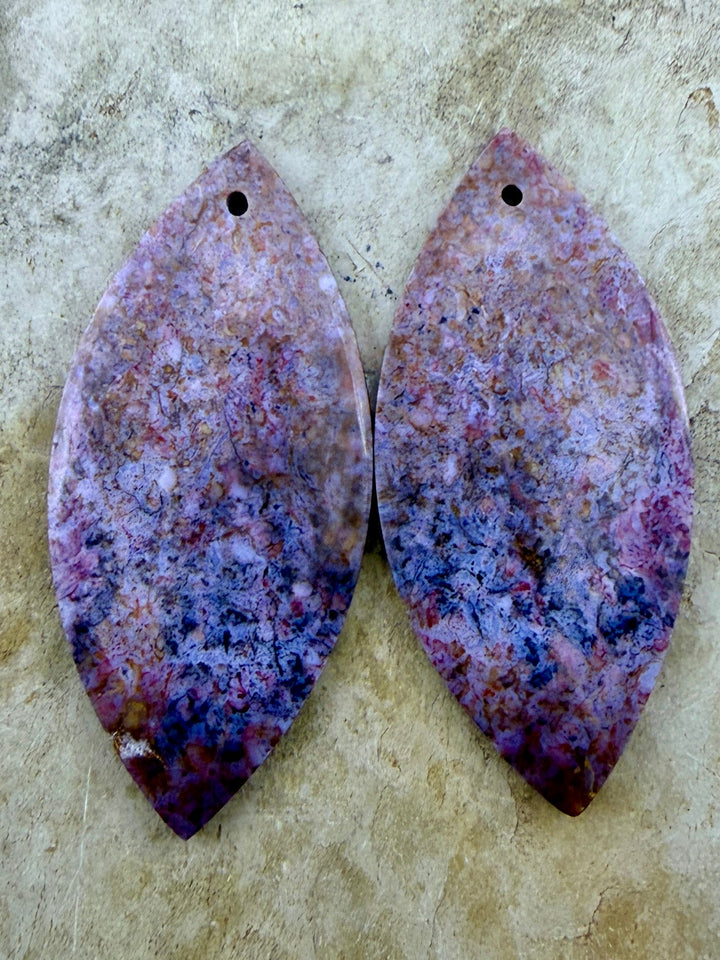 Jasperilla (Arizona) Matching Earring Slab Bead Pair