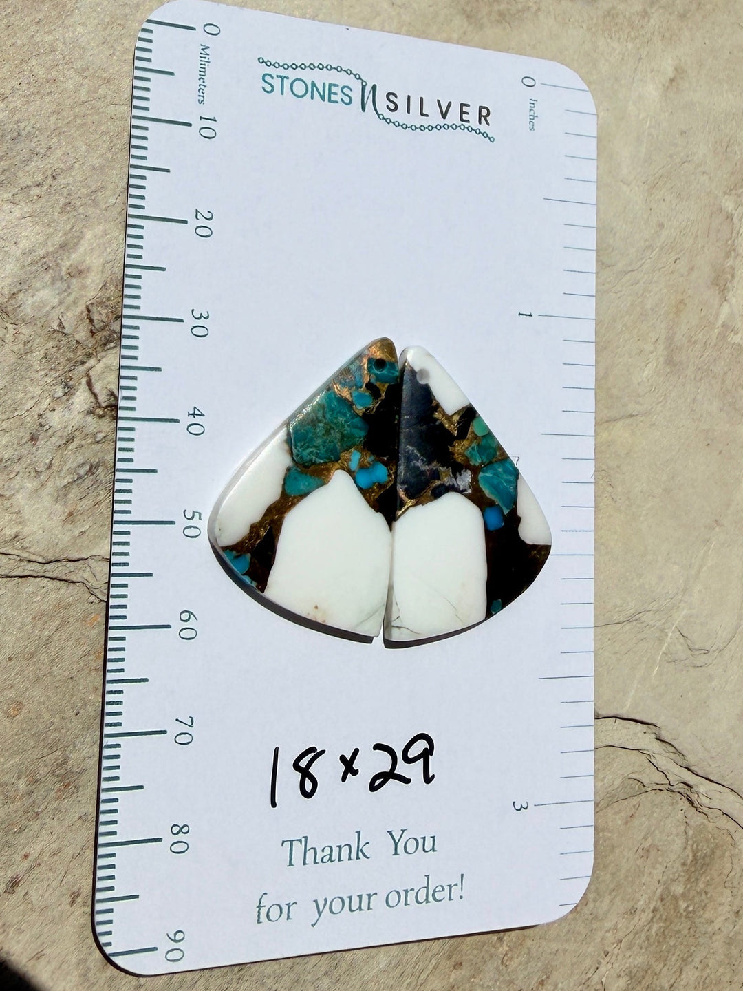 Kingman Composite Block Lot of 5 Matching Earring Slab