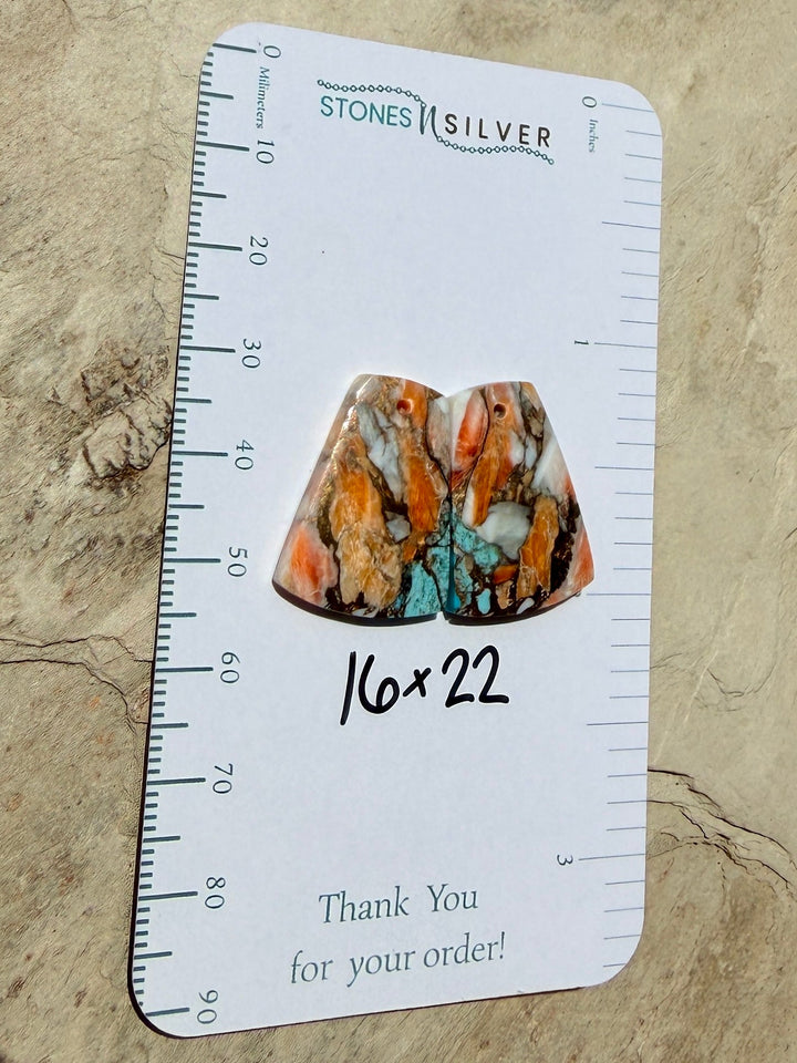 Kingman Composite Block Lot of 5 Matching Earring Slab