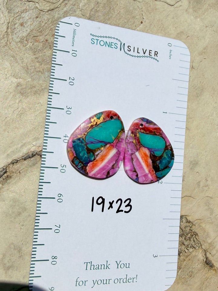 Kingman Composite Block Lot of 5 Matching Earring Slab