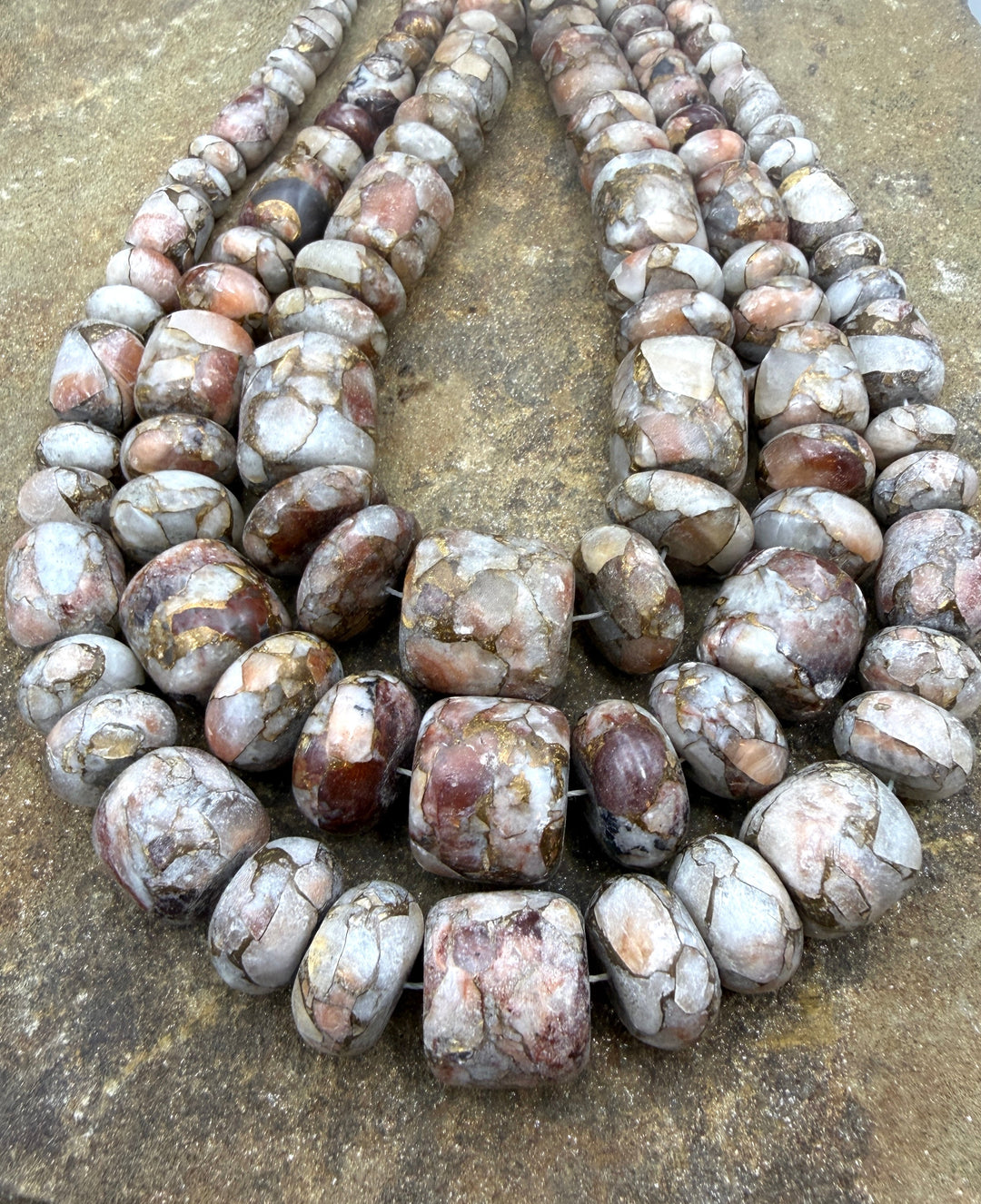 Kingman Composite Red Calcite and Bronze BIG Graduated