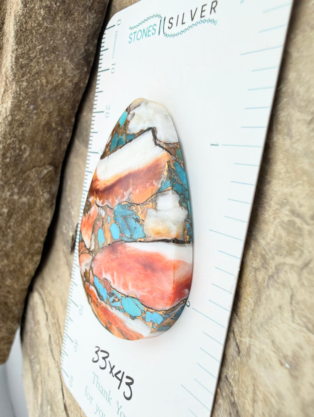 Kingman Turquoise and Orange Spiny Oyster with Bronze