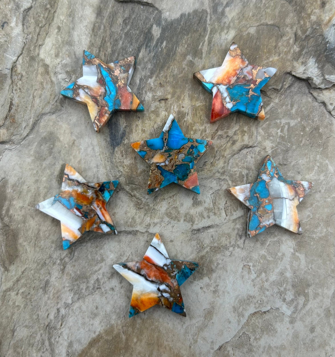 Kingman Turquoise and Orange Spiny Oyster with Bronze