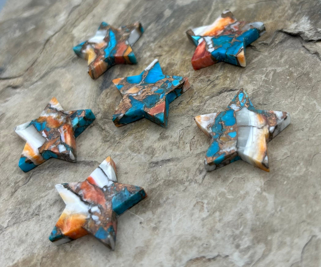 Kingman Turquoise and Orange Spiny Oyster with Bronze