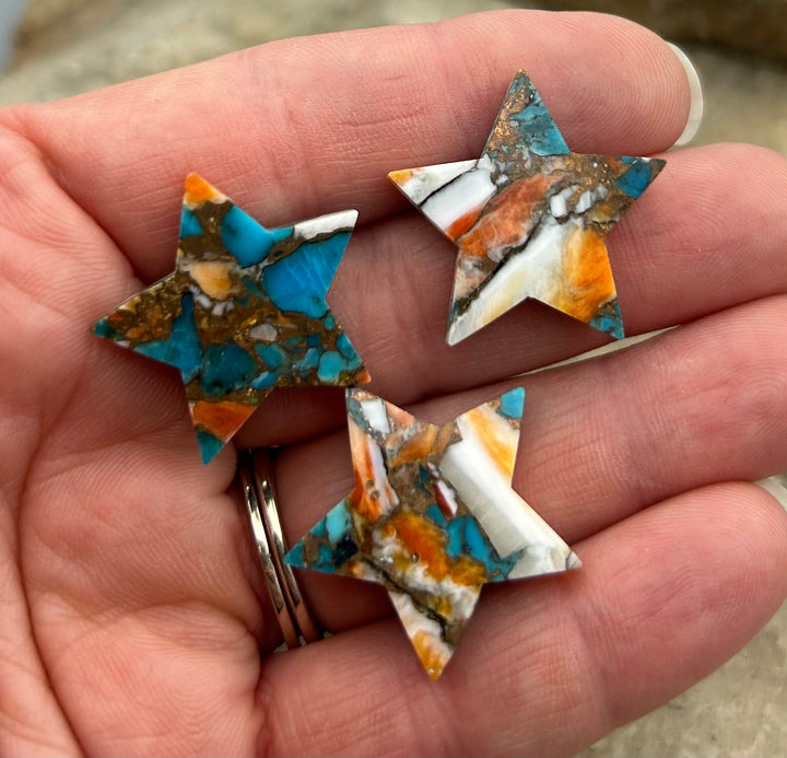 Kingman Turquoise and Orange Spiny Oyster with Bronze