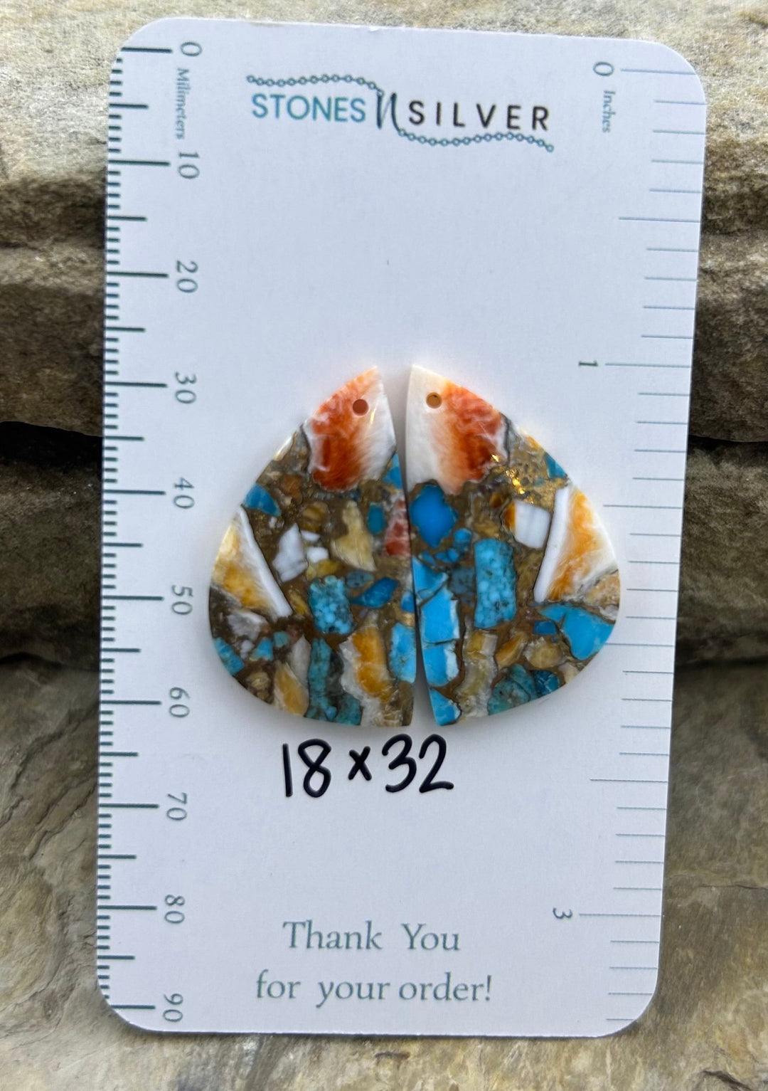 Kingman Turquoise and Orange Spiny Oyster with Bronze