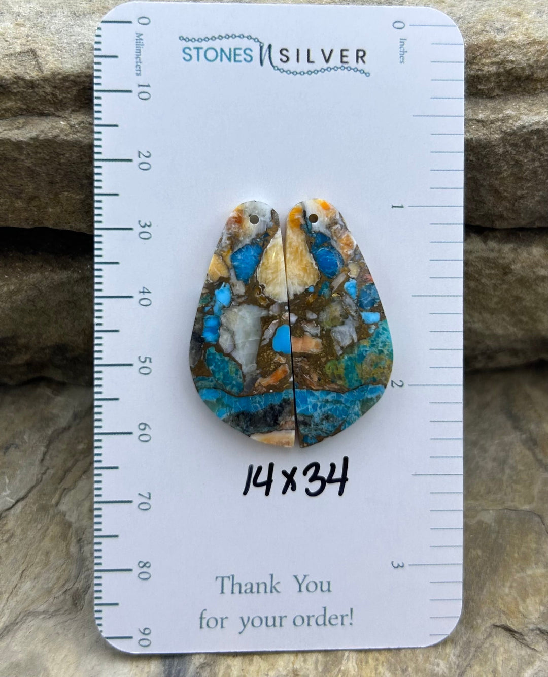 Kingman Turquoise and Orange Spiny Oyster with Bronze