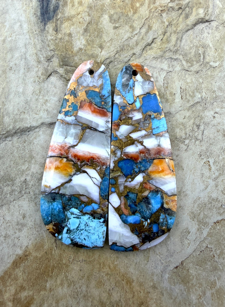 Kingman Turquoise and Orange Spiny Oyster with Bronze
