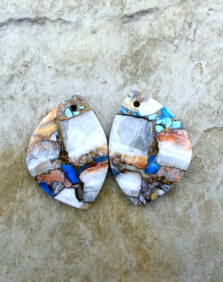 Kingman Turquoise and Orange Spiny Oyster with Bronze