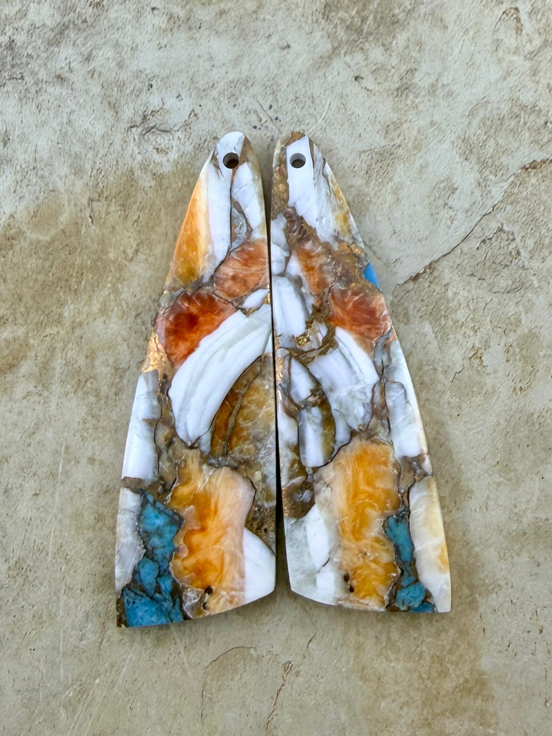Kingman Turquoise and Orange Spiny Oyster with Bronze