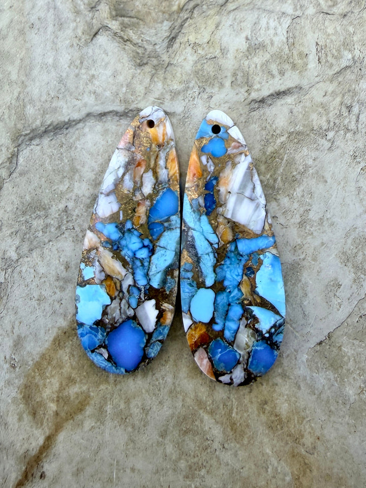 Kingman Turquoise and Orange Spiny Oyster with Bronze