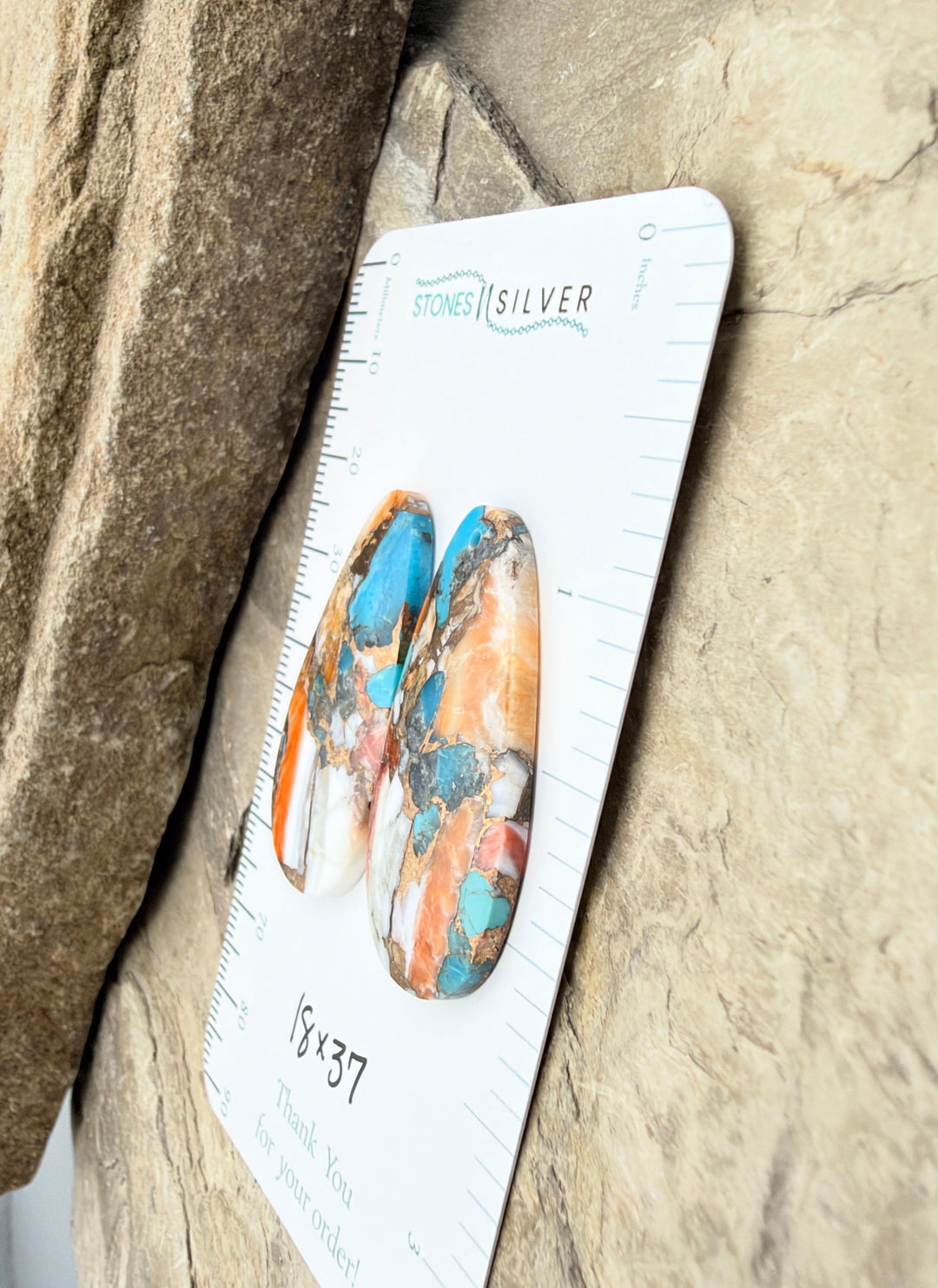 Kingman Turquoise and Orange Spiny Oyster with Bronze