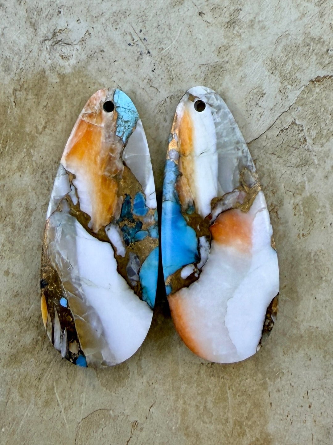 Kingman Turquoise and Orange Spiny Oyster with Bronze