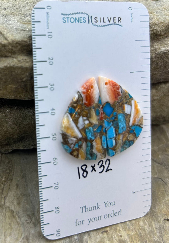 Kingman Turquoise and Orange Spiny Oyster with Bronze