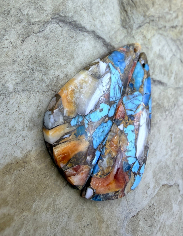 Kingman Turquoise and Orange Spiny Oyster with Bronze