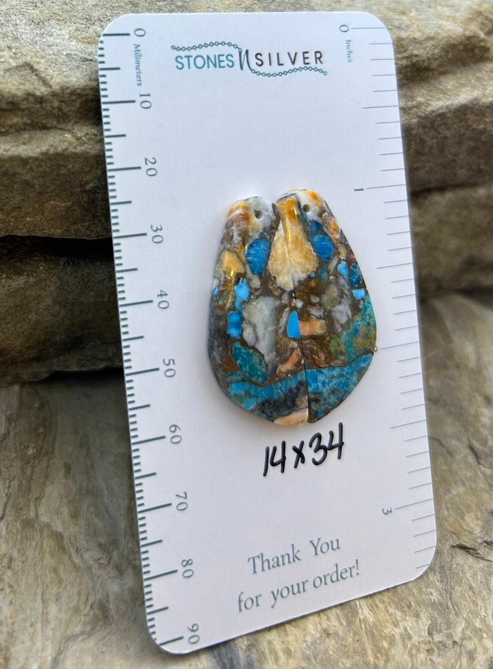Kingman Turquoise and Orange Spiny Oyster with Bronze