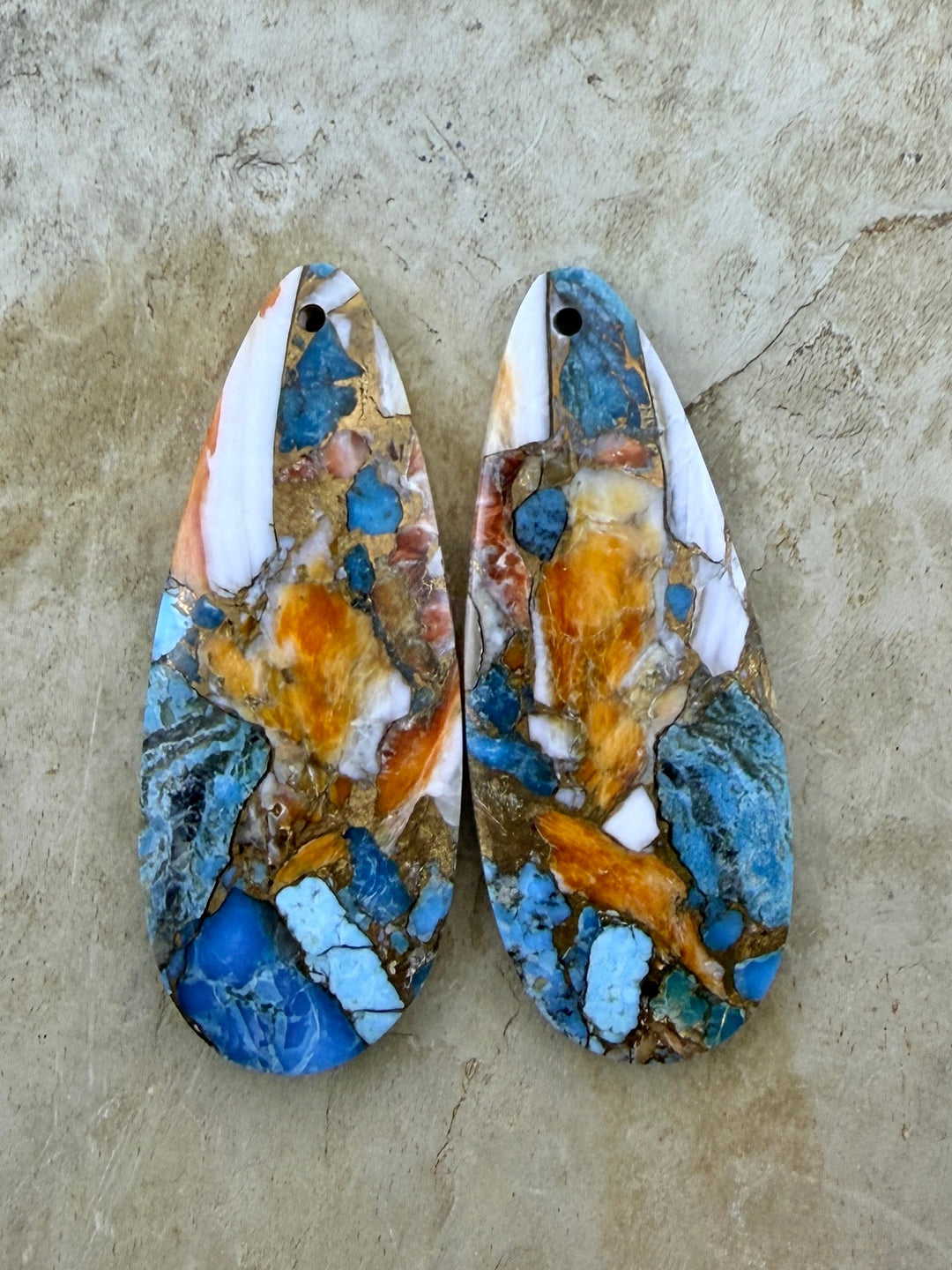 Kingman Turquoise and Orange Spiny Oyster with Bronze